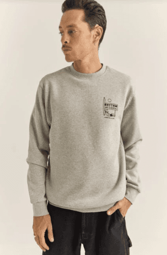 CREWNECK RHYTHM SIESTA CREW - GREY HEATHER (