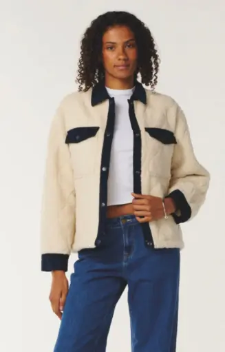 JACKET RIP CURL WMS NOVA QUILTED SHERPA - BONE (