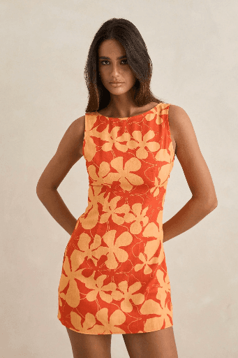 DRESS RHYTHM MELIA FLORAL MINI - RED