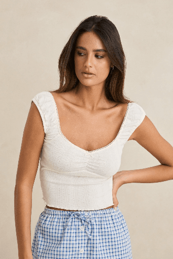 TOP RHYTHM GRACIE SWEETHEART - WHITE