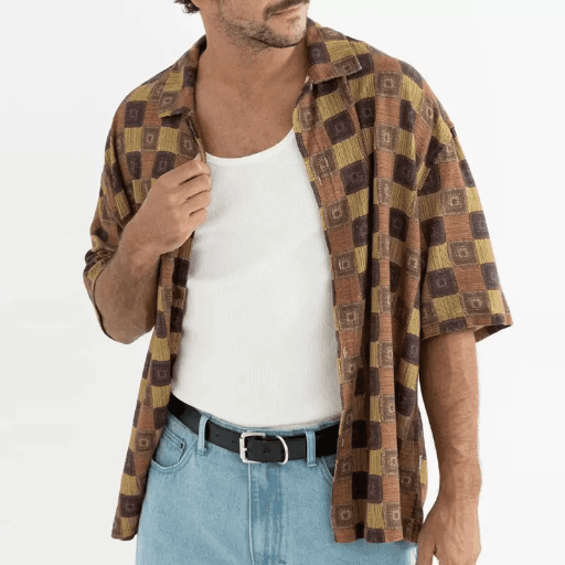 SHIRT RHYTHM RACKET RELAXED SS - OCHRE (