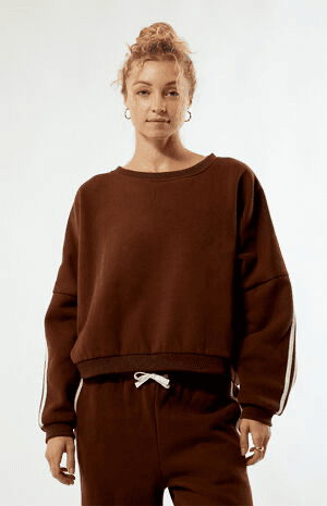 SWEATSHIRT RHYTHM CONTRAST- BROWN