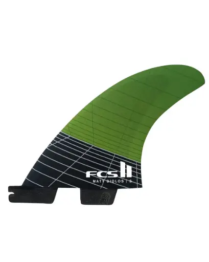 FINS FCS II MATT BIOLOS PC CARBON SMALL GREEN TRI