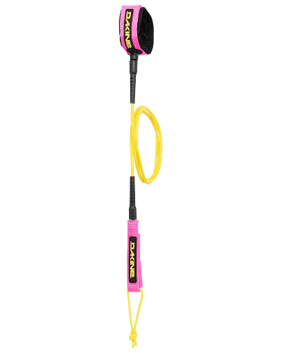 LEASH DAKINE KAINUI TEAM SMALL 6FT 6.5MM - HOT PINK/NEON/YELLOW