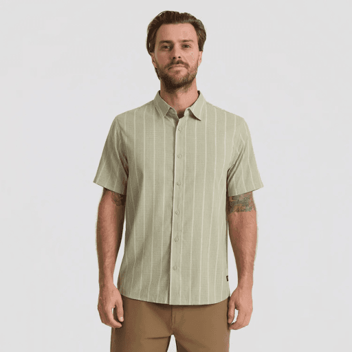 SHIRT ROARK BLESS UP - SAGE STRIPE (