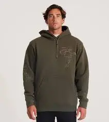 HOODIE ROARK NAMASTAY HERE FLEECE - L MILITARY