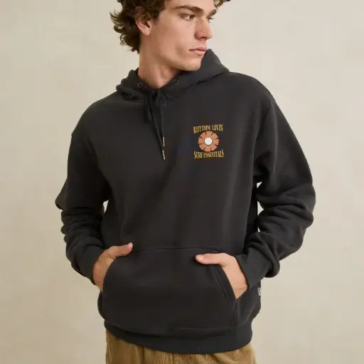 FLEECE RHYTHM SURF ESSENTIALS- WASHED BLACK (