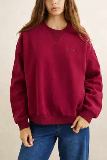 FLEECE CREW NECK RHYTHM EVERYDAY - PLUM