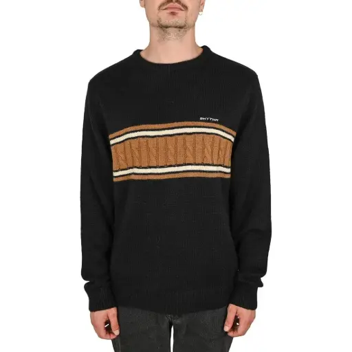 KNIT RHYTHM MOHAIR STRIPE - BLACK (