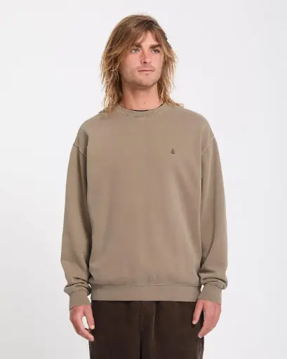 CREW NECK VOLCOM SINGLE STONE PW - EARTH (