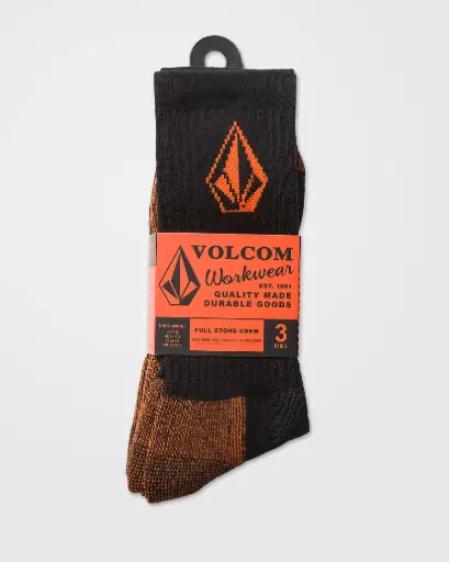 SOCKS VOLCOM WORKWEAR 3 PACK - BLACK