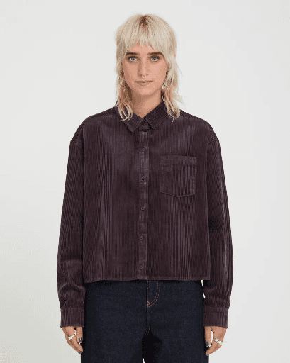 SHIRT VOLCOM FOSTERED II CORD LS - RAISIN (