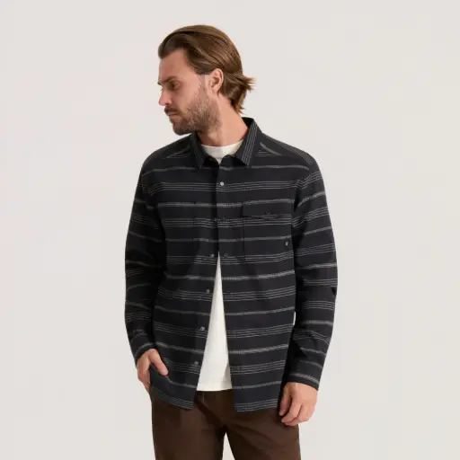 SHIRT ROARK DIABLO STRIPES - BLACK (