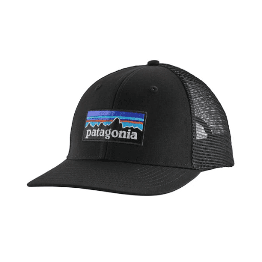 CAP PATAGONIA P-6 LOGO TRUCKER - BLACK
