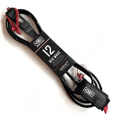 LEASH OCEAN & EARTH BIG WAVE ONE XT 12FT 10MM - BLACK