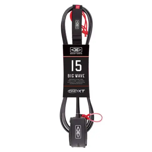 LEASH OCEAN & EARTH BIG WAVE ONE XT 15FT 10MM- BLACK
