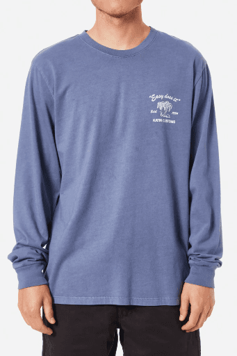 LONGSLEEVE KATIN SUDS LS - M BLUE PIGMENT DYE